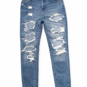 Trendy Ripped Blue Women's Jeggings